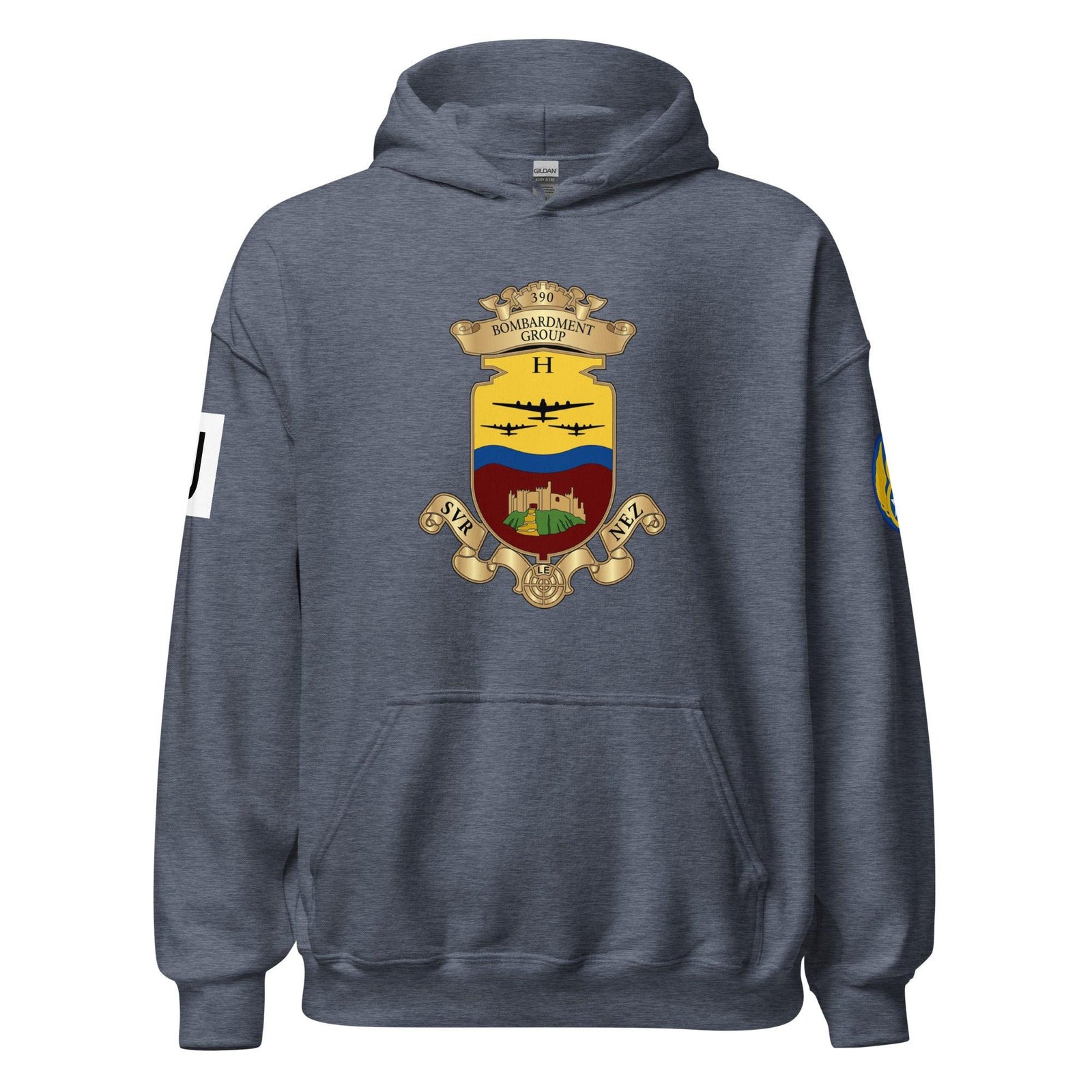 390th Bombardment Group (Heavy) 8th Air Force Unisex Hoodie Tactically Acquired Heather Sport Dark Navy S 