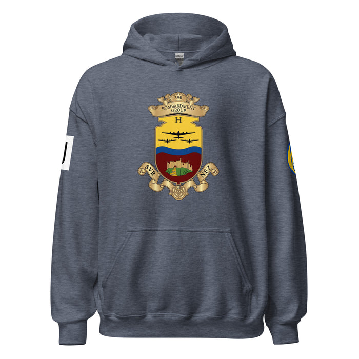 390th Bombardment Group (Heavy) 8th Air Force Unisex Hoodie Tactically Acquired Heather Sport Dark Navy S 