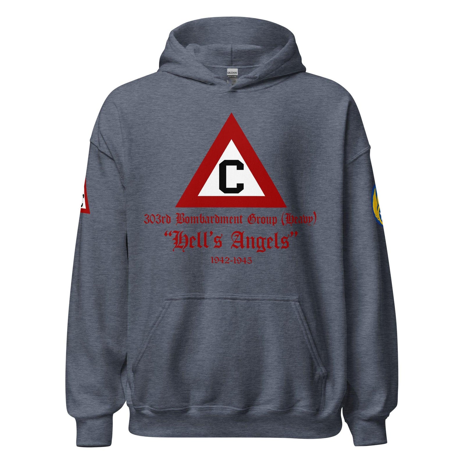 303rd Bombardment Group (Heavy) 8th Air Force Unisex Hoodie Tactically Acquired Heather Sport Dark Navy S 