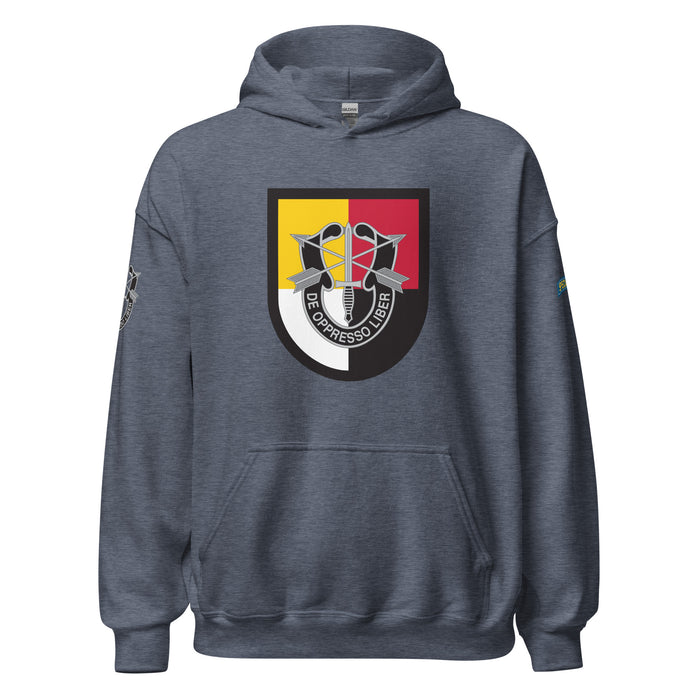 U.S. Army 3rd Special Forces Group (3rd SFG) Beret Flash Unisex Hoodie Tactically Acquired Heather Sport Dark Navy S 