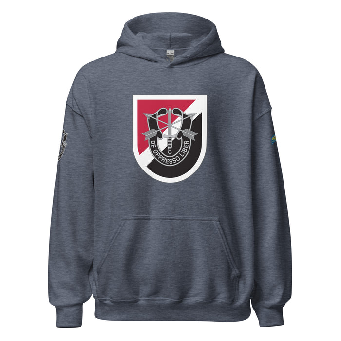 U.S. Army 6th Special Forces Group (6th SFG) Beret Flash Unisex Hoodie Tactically Acquired Heather Sport Dark Navy S 