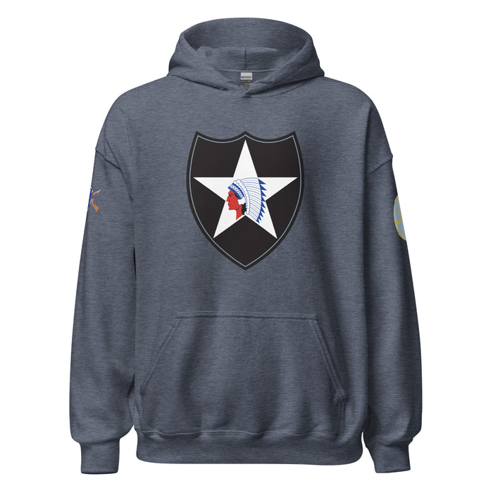 U.S. Army 2nd Infantry Division (2ID) Infantry Branch Unisex Hoodie Tactically Acquired Heather Sport Dark Navy S 