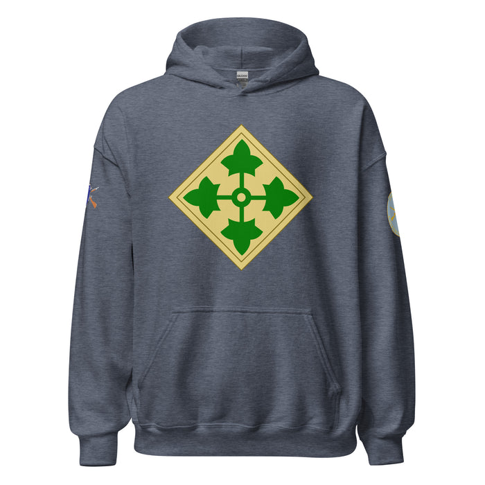 U.S. Army 4th Infantry Division (4ID) Infantry Branch Unisex Hoodie Tactically Acquired Heather Sport Dark Navy S 