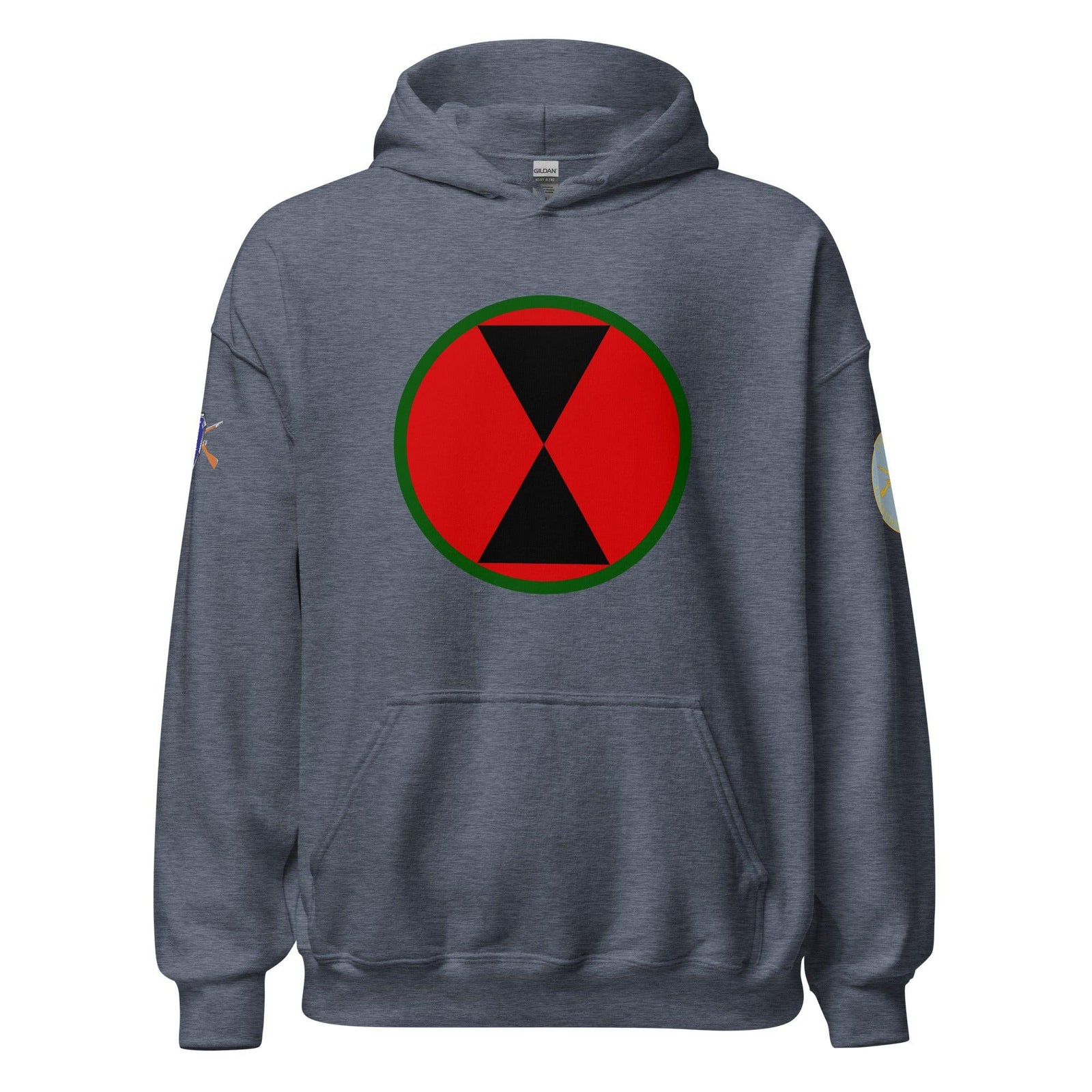 U.S. Army 7th Infantry Division (7ID) Infantry Branch Unisex Hoodie Tactically Acquired Heather Sport Dark Navy S 
