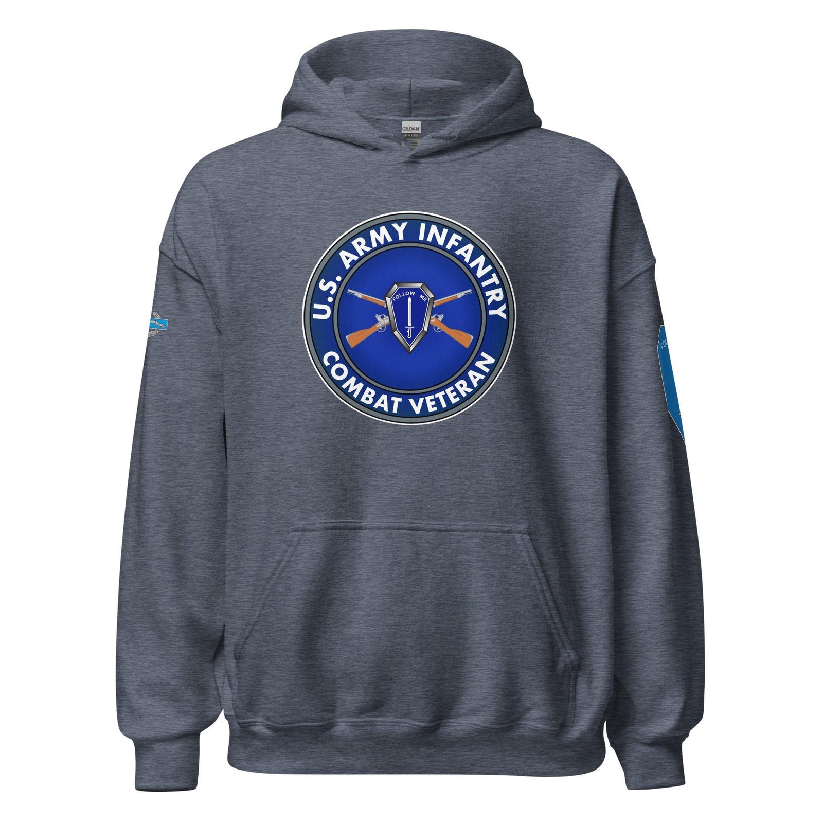 U.S. Army Infantry Branch Combat Veteran Unisex Hoodie Tactically Acquired Heather Sport Dark Navy S 