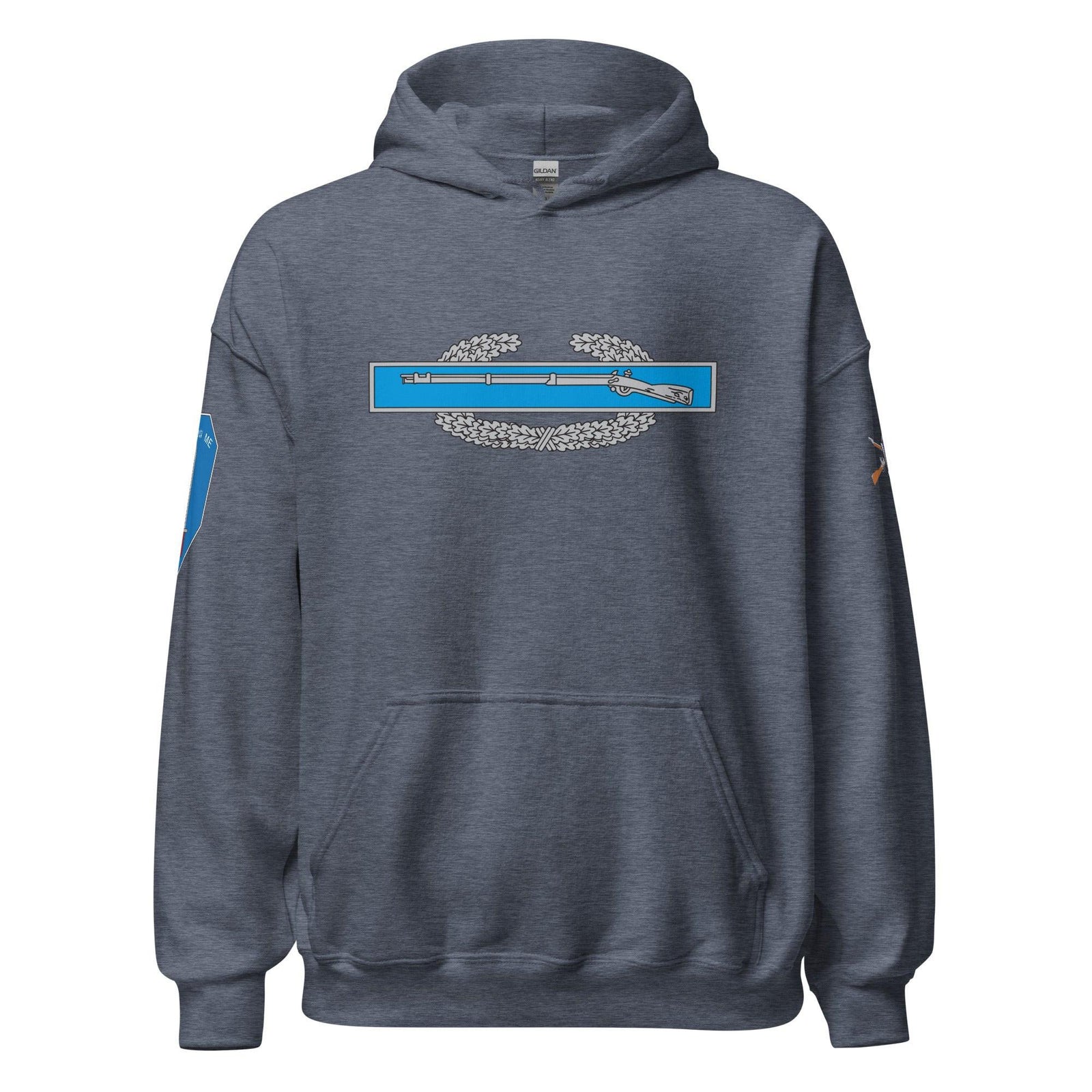 U.S. Army Combat Service Identification Badge (CIB) Unisex Hoodie Tactically Acquired Heather Sport Dark Navy S 