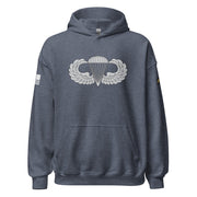 U.S. Army Parachutist Badge Unisex Paratrooper Hoodie Tactically Acquired Heather Sport Dark Navy S 
