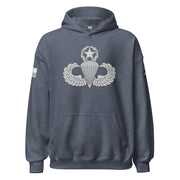 U.S. Army Master Parachutist Badge Unisex Paratrooper Hoodie Tactically Acquired Heather Sport Dark Navy S 