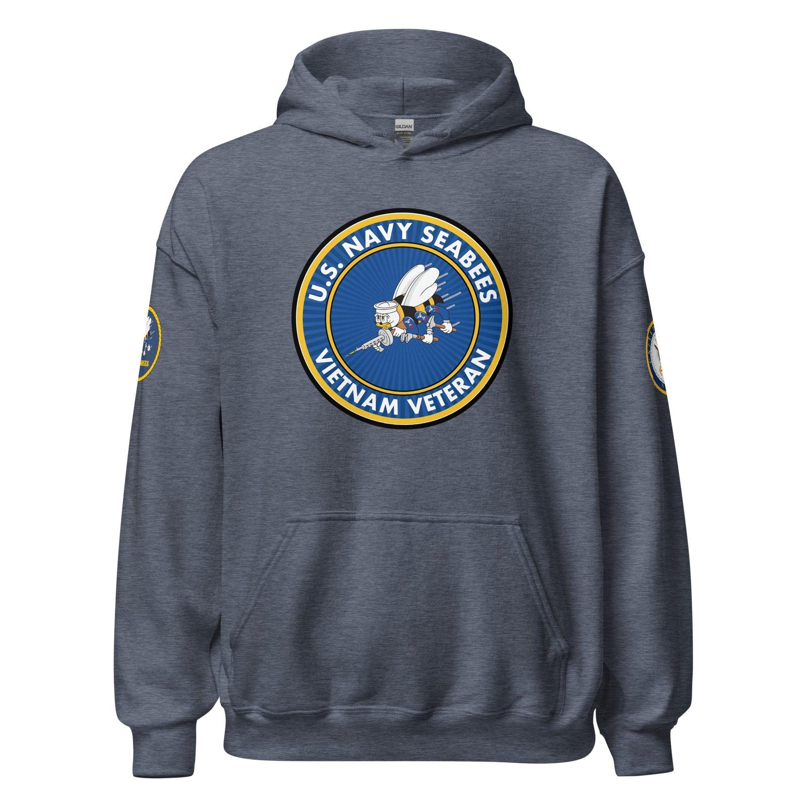 U.S. Navy Seabees Vietnam Veteran Unisex Hoodie Tactically Acquired Heather Sport Dark Navy S 