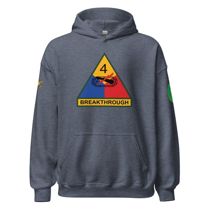 U.S. Army 4th Armored Division Unisex Hoodie Tactically Acquired Heather Sport Dark Navy S 