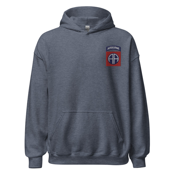 82nd Airborne Division Embroidered Left Chest Emblem Unisex Hoodie Tactically Acquired Heather Sport Dark Navy S 