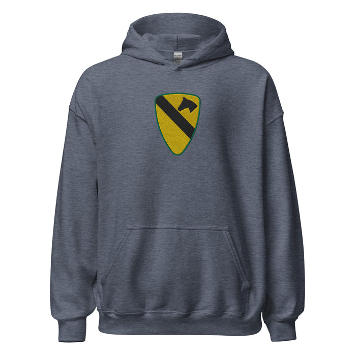 U.S. Army 1st Cavalry Division Embroidered Unisex Hoodie Tactically Acquired Heather Sport Dark Navy S 