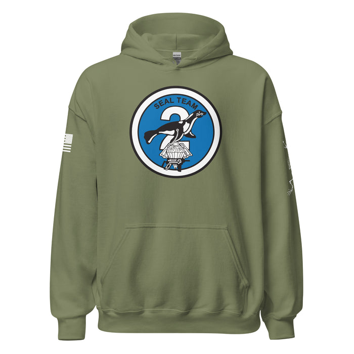 U.S. Navy SEAL Team 2 Frogman Unisex Hoodie Tactically Acquired Military Green S 