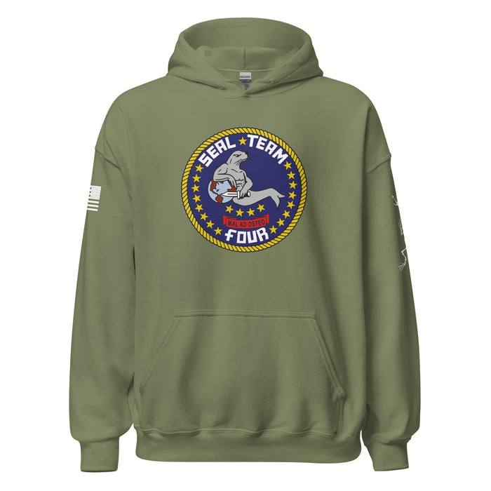 U.S. Navy SEAL Team 4 Frogman Unisex Hoodie Tactically Acquired Military Green S 