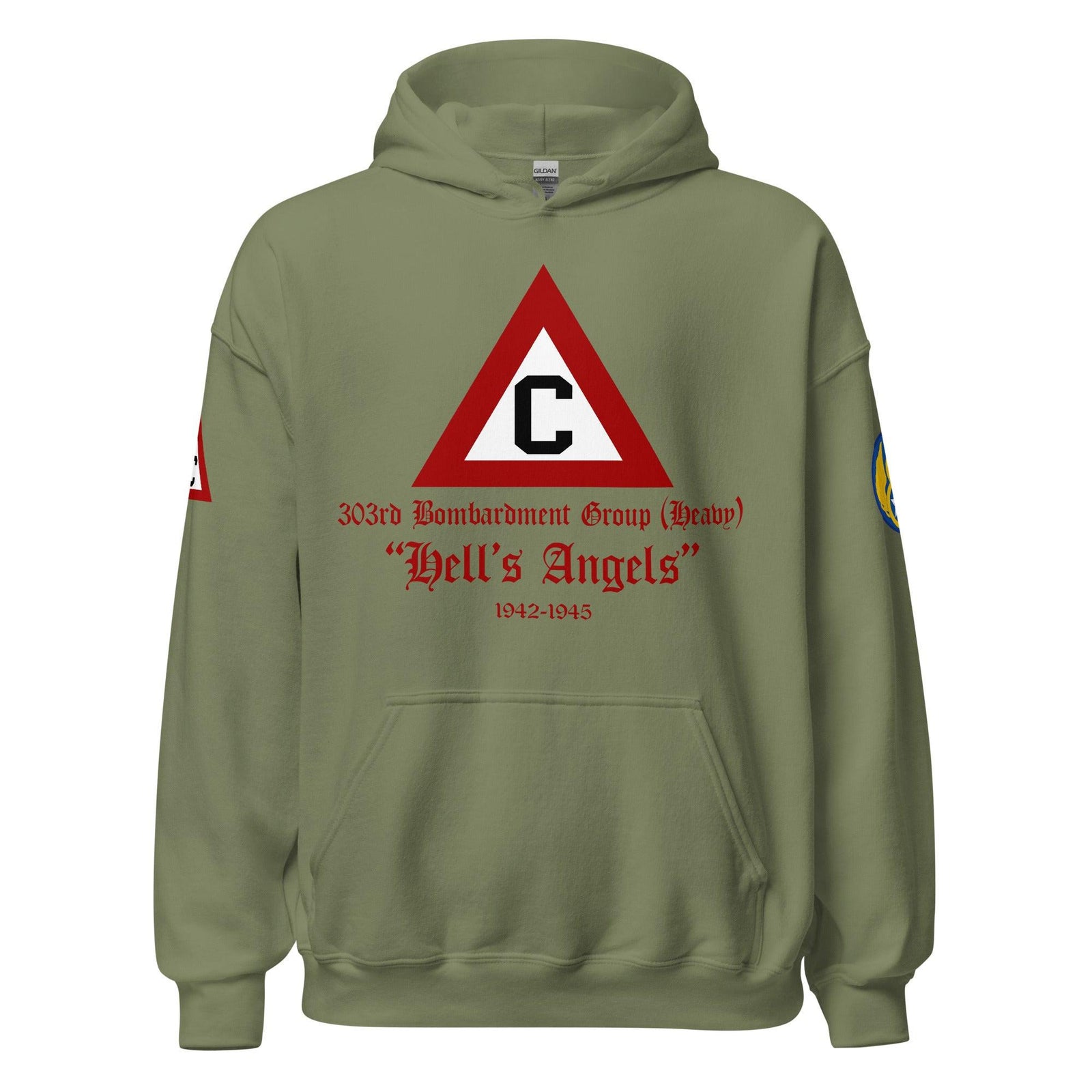 303rd Bombardment Group (Heavy) 8th Air Force Unisex Hoodie Tactically Acquired Military Green S 
