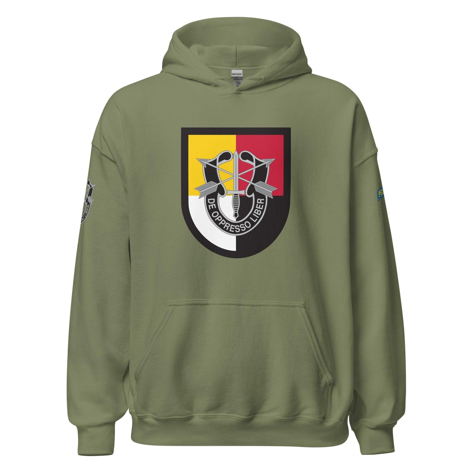 U.S. Army 3rd Special Forces Group (3rd SFG) Beret Flash Unisex Hoodie Tactically Acquired Military Green S 