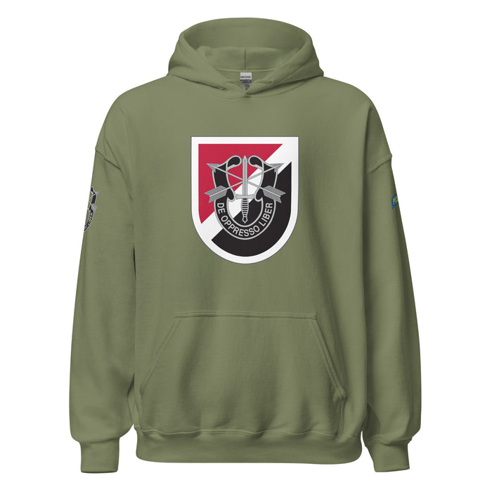 U.S. Army 6th Special Forces Group (6th SFG) Beret Flash Unisex Hoodie Tactically Acquired Military Green S 