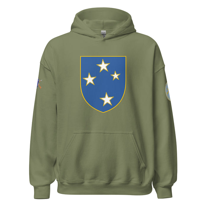 U.S. Army 23rd Infantry Division (23ID) Infantry Branch Unisex Hoodie Tactically Acquired Military Green S 