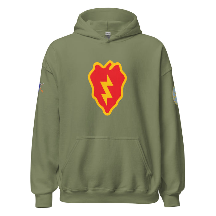 U.S. Army 25th Infantry Division (25ID) Infantry Branch Unisex Hoodie Tactically Acquired Military Green S 