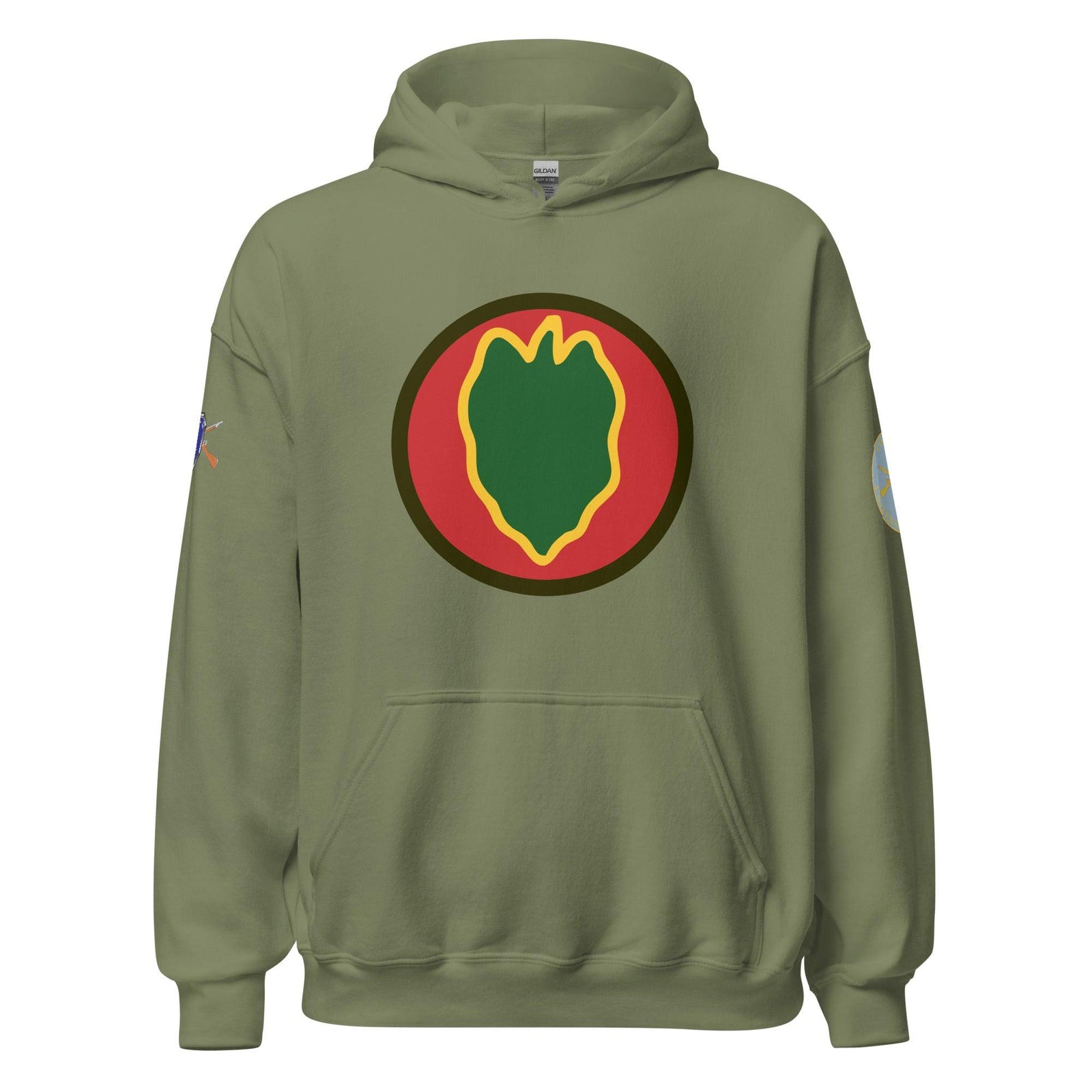 U.S. Army 24th Infantry Division (24ID) Infantry Branch Unisex Hoodie Tactically Acquired Military Green S 