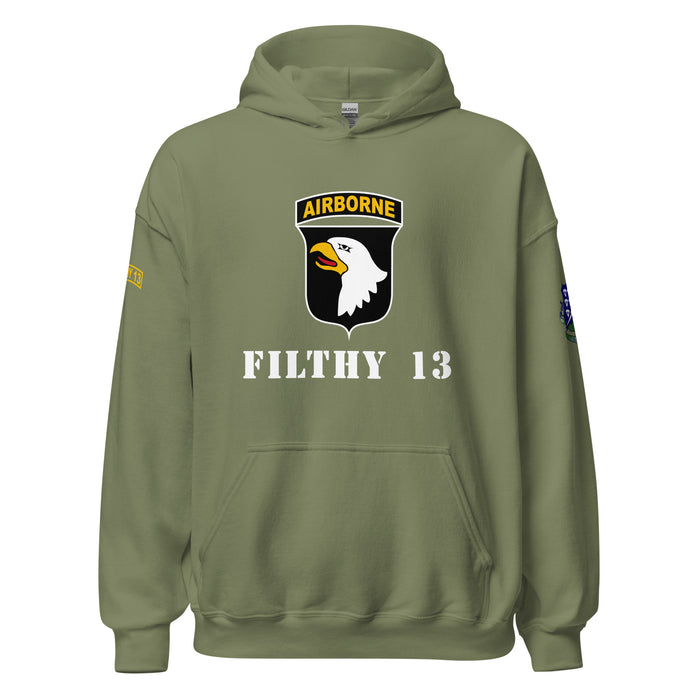 Filthy Thirteen 101st Airborne Division WW2 Unisex Hoodie Tactically Acquired Military Green S 