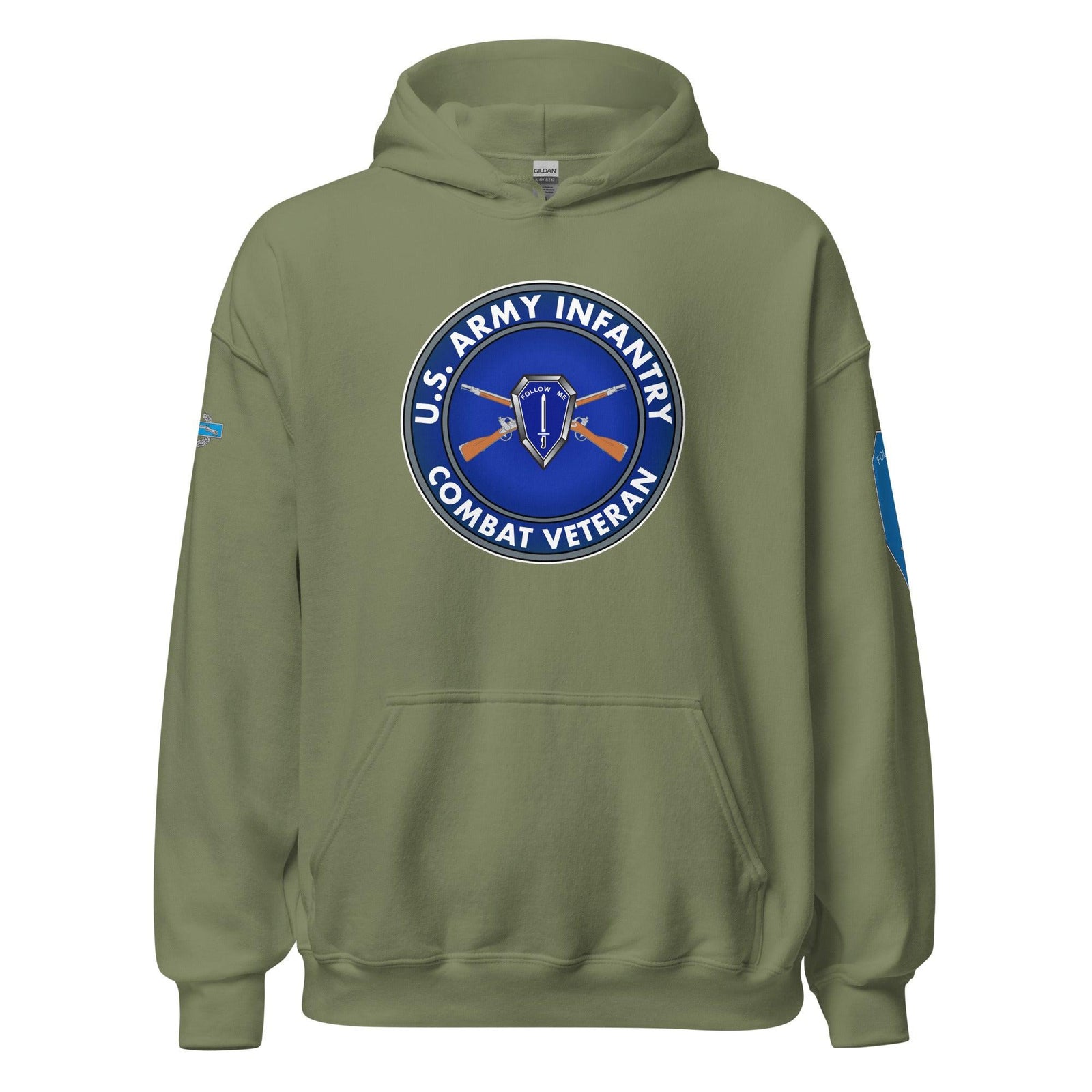 U.S. Army Infantry Branch Combat Veteran Unisex Hoodie Tactically Acquired Military Green S 