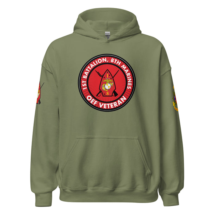 1/8 Marines OEF Veteran Unisex Hoodie Tactically Acquired Military Green S 