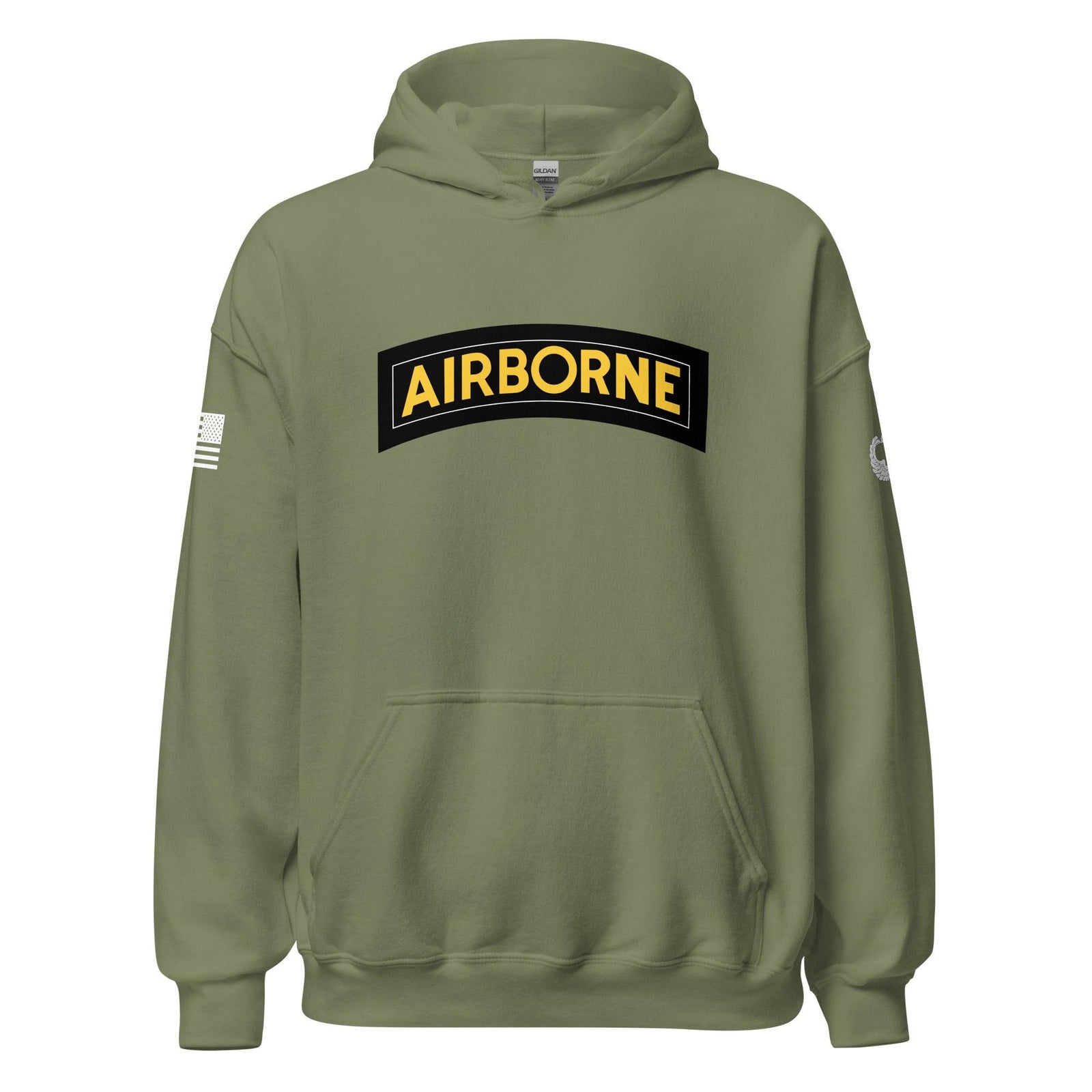 U.S. Army Airborne Tab Unisex Hoodie Tactically Acquired Military Green S 