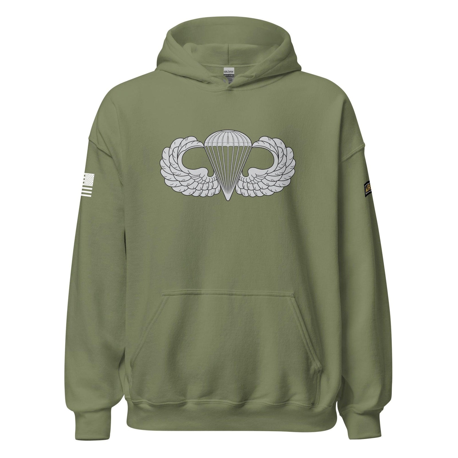 U.S. Army Parachutist Badge Unisex Paratrooper Hoodie Tactically Acquired Military Green S 