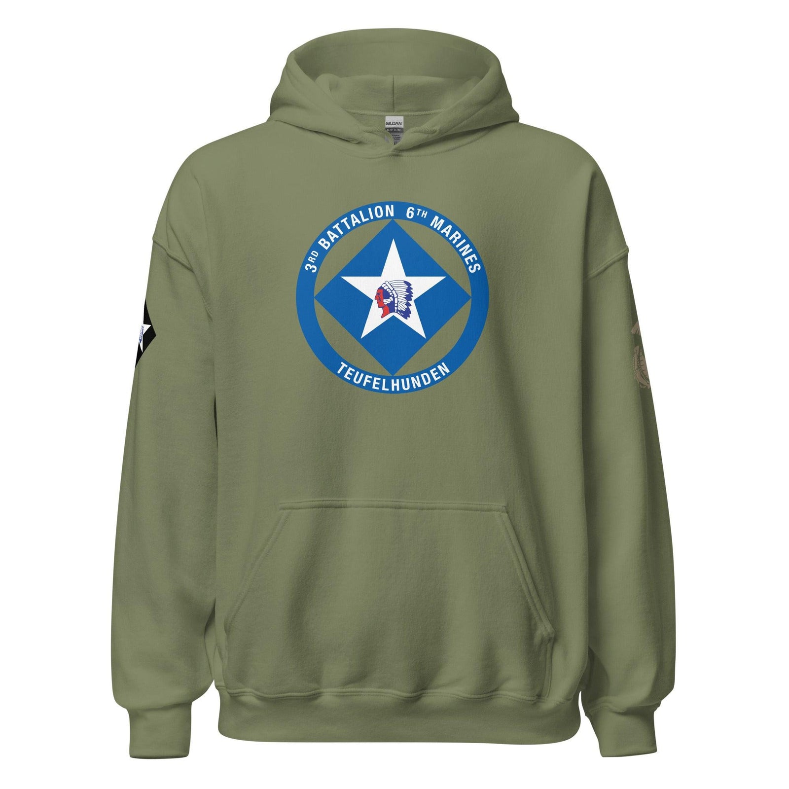 3/6 Marines Unisex Hoodie Tactically Acquired Military Green S 