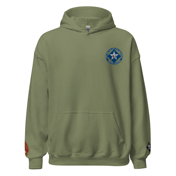 3/6 Marines Embroidered Unisex Hoodie Tactically Acquired Military Green S 