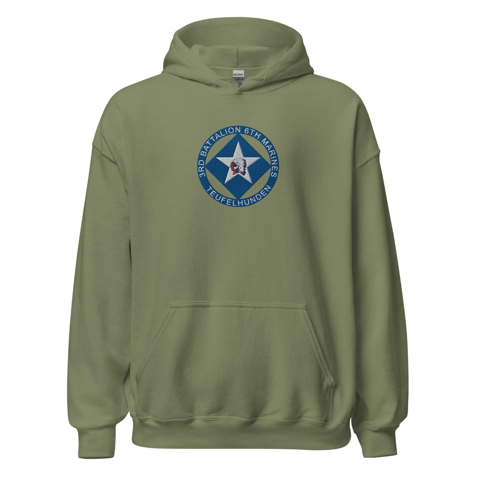 3rd Bn 6th Marines Embroidered Unisex Hoodie Tactically Acquired Military Green S 