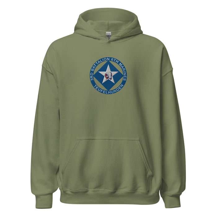 3rd Bn 6th Marines Embroidered Unisex Hoodie Tactically Acquired Military Green S 