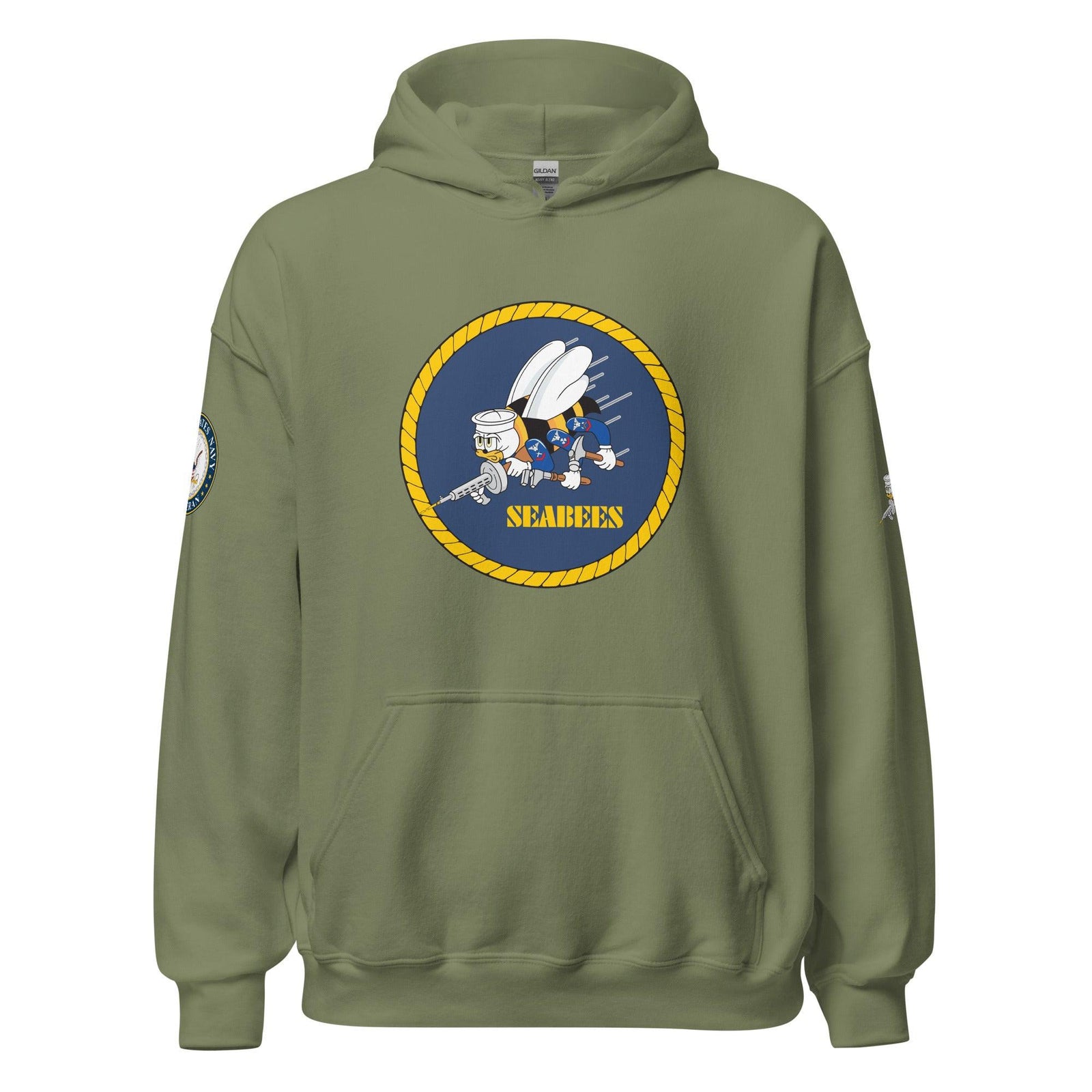 U.S. Navy Seabees Veteran Unisex Hoodie Tactically Acquired Military Green S 