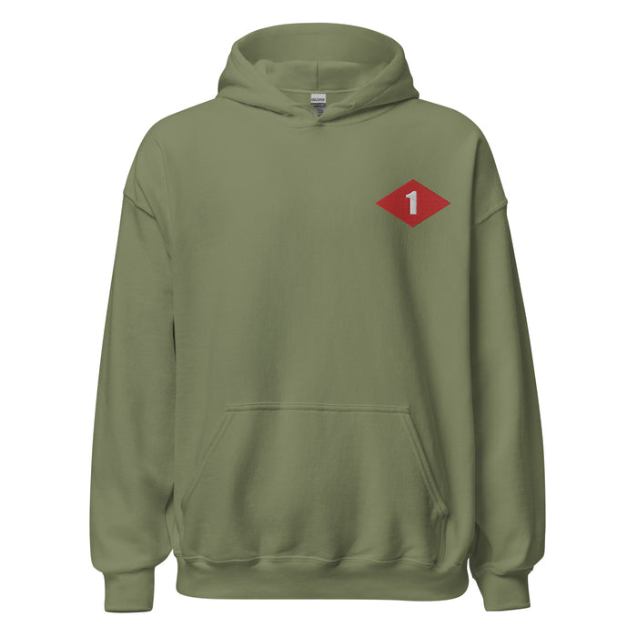 NMCB-1 Embroidered Left Chest Unisex Hoodie Tactically Acquired Military Green S 