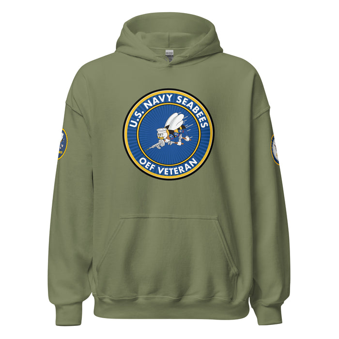 U.S. Navy Seabees OEF Veteran Unisex Hoodie Tactically Acquired Military Green S 
