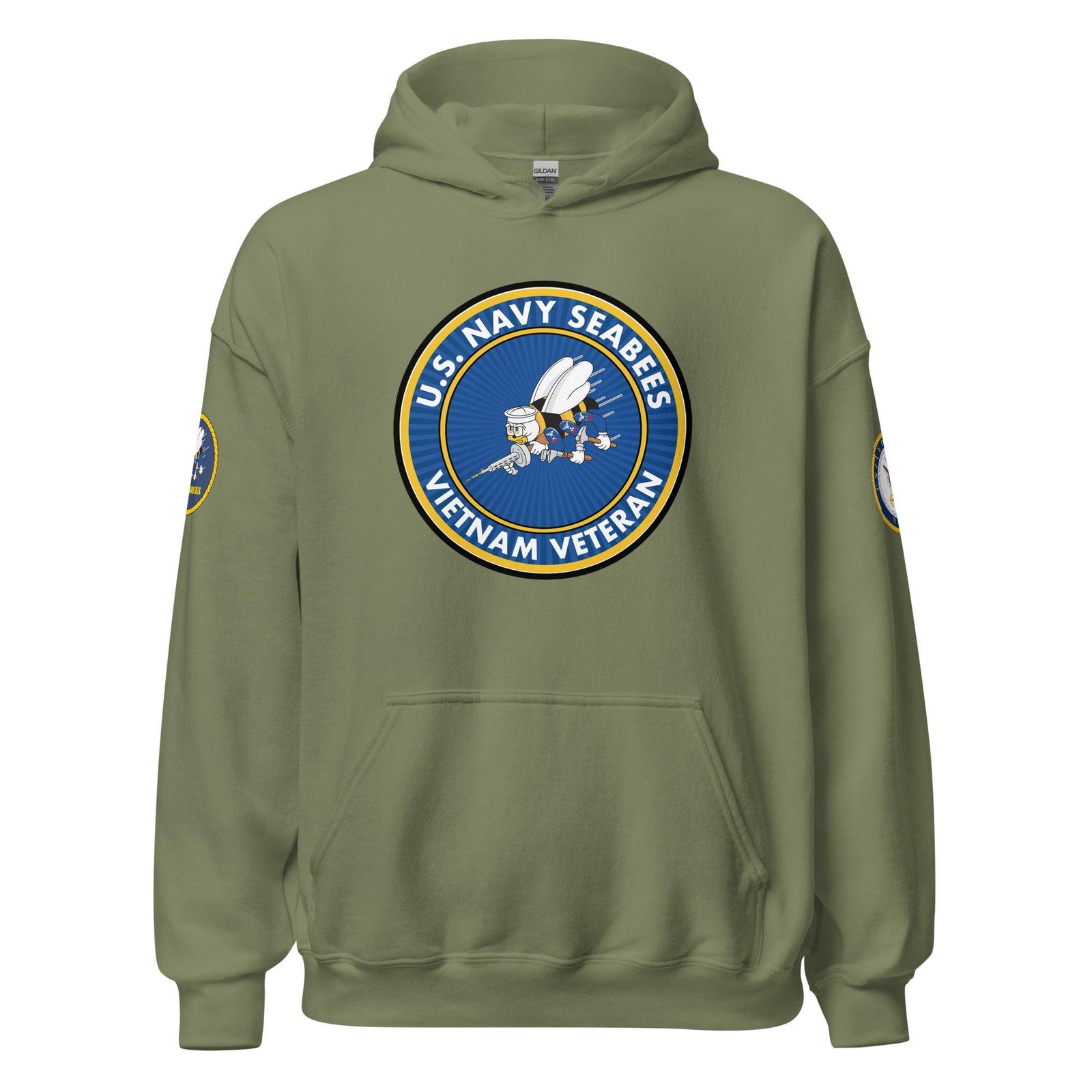U.S. Navy Seabees Vietnam Veteran Unisex Hoodie Tactically Acquired Military Green S 