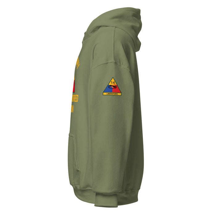 U.S. Army 14th Armored Division (14th AD) Armor Branch Unisex Hoodie Tactically Acquired   