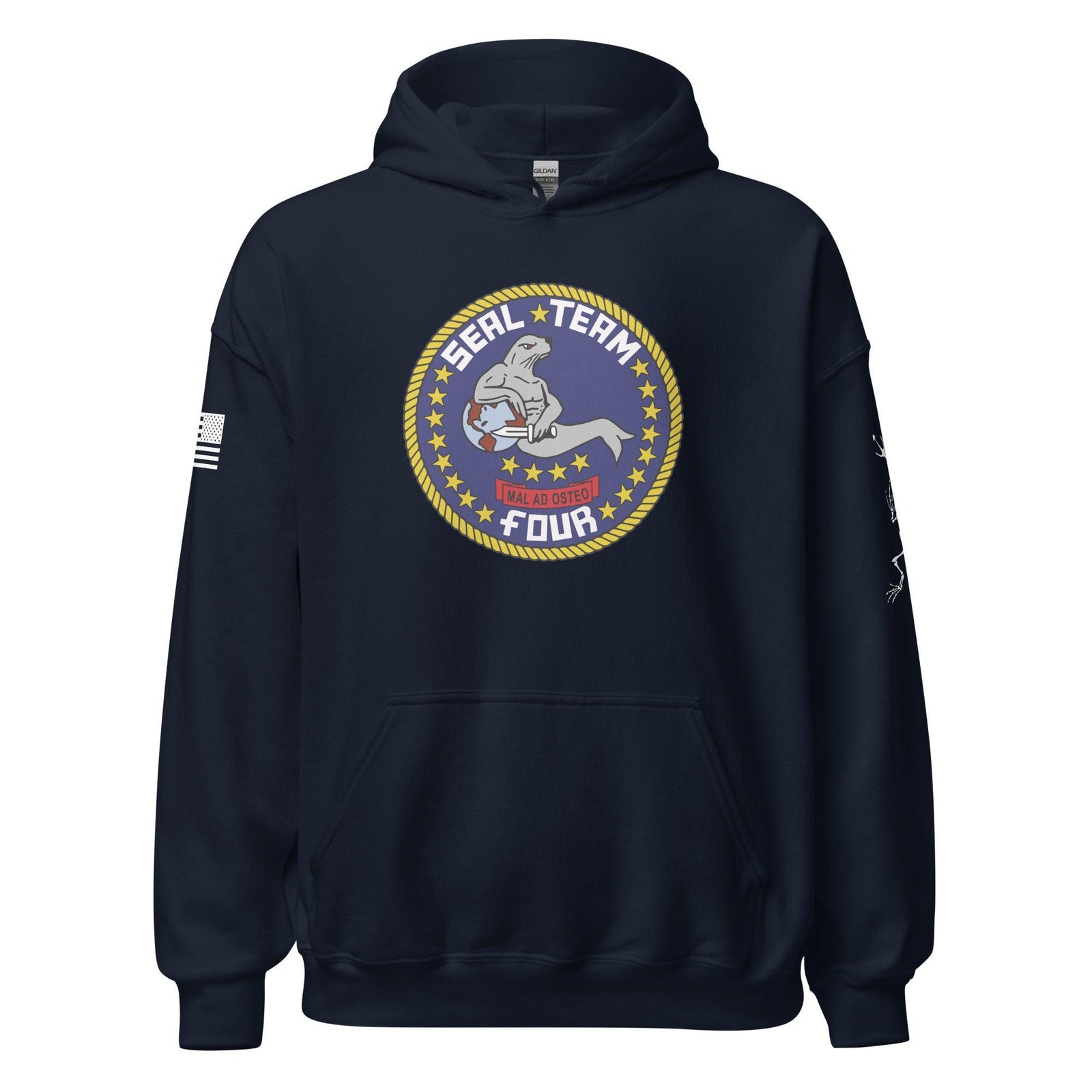 U.S. Navy SEAL Team 4 Frogman Unisex Hoodie Tactically Acquired Navy S 