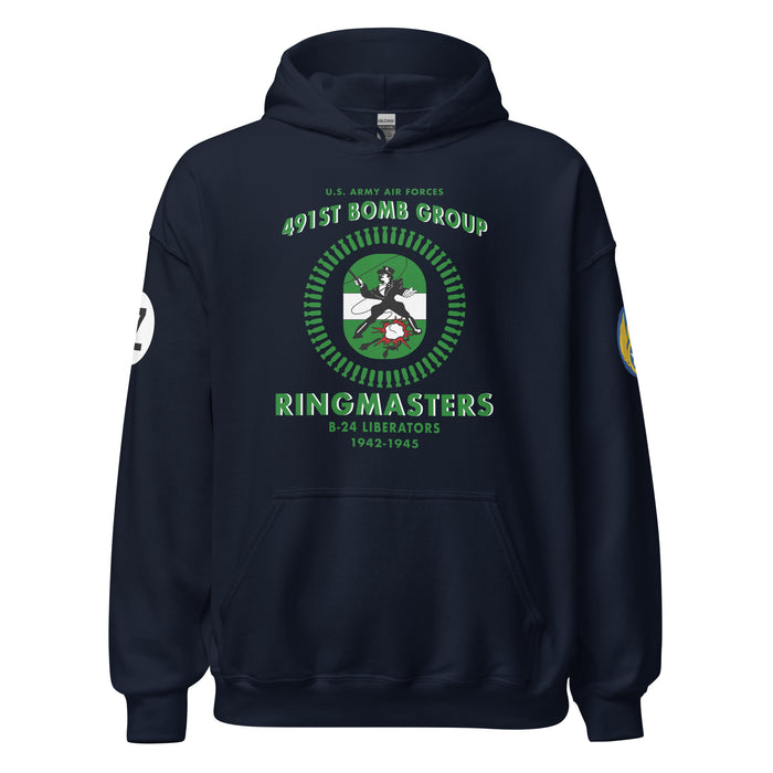 491st Bomb Group (Heavy) 'Ringmasters' WW2 Legacy Unisex Hoodie Tactically Acquired Navy S 