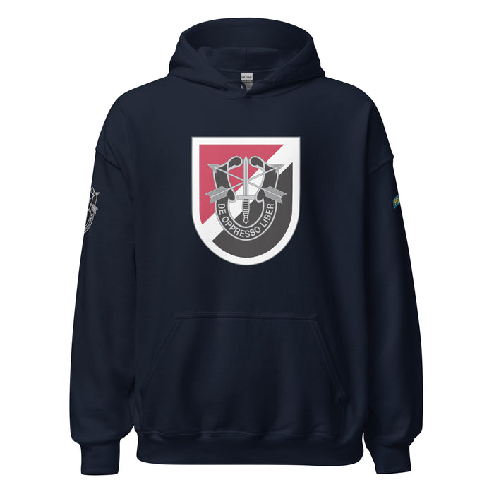 U.S. Army 6th Special Forces Group (6th SFG) Beret Flash Unisex Hoodie Tactically Acquired Navy S 