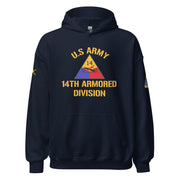 U.S. Army 14th Armored Division (14th AD) Armor Branch Unisex Hoodie Tactically Acquired Navy S 