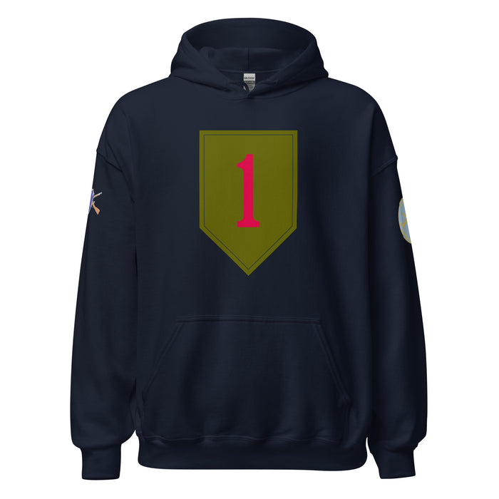 U.S. Army 1st Infantry Division (1ID) Infantry Branch Unisex Hoodie Tactically Acquired Navy S 