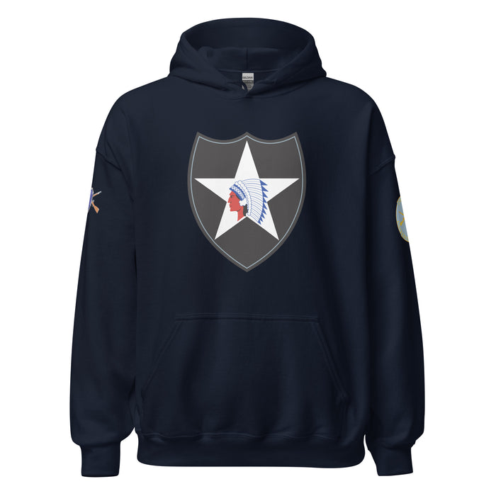 U.S. Army 2nd Infantry Division (2ID) Infantry Branch Unisex Hoodie Tactically Acquired Navy S 