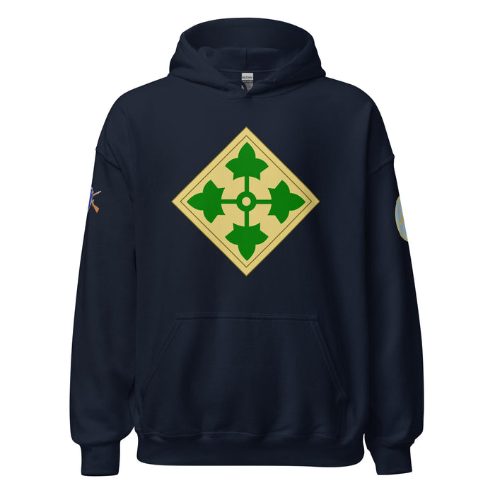 U.S. Army 4th Infantry Division (4ID) Infantry Branch Unisex Hoodie Tactically Acquired Navy S 