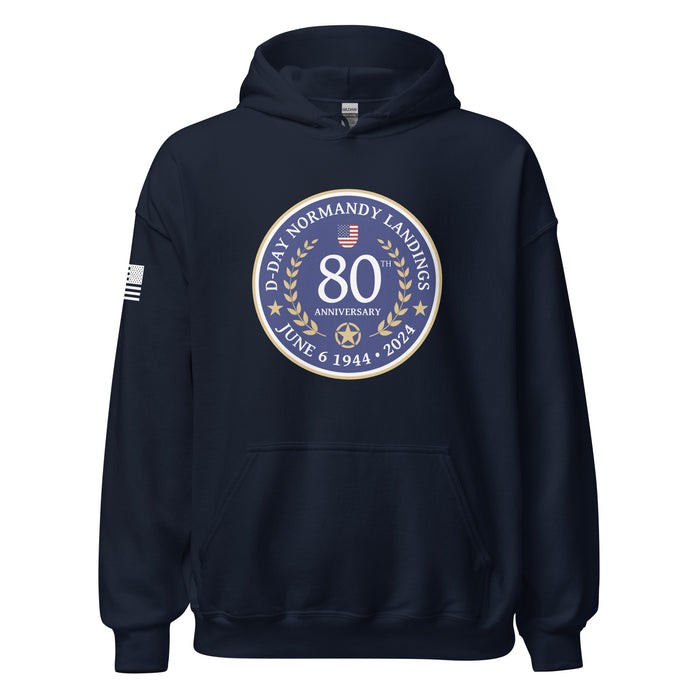 D-Day 2024 80th Anniversary Memorial Emblem Unisex Hoodie Tactically Acquired Navy S 