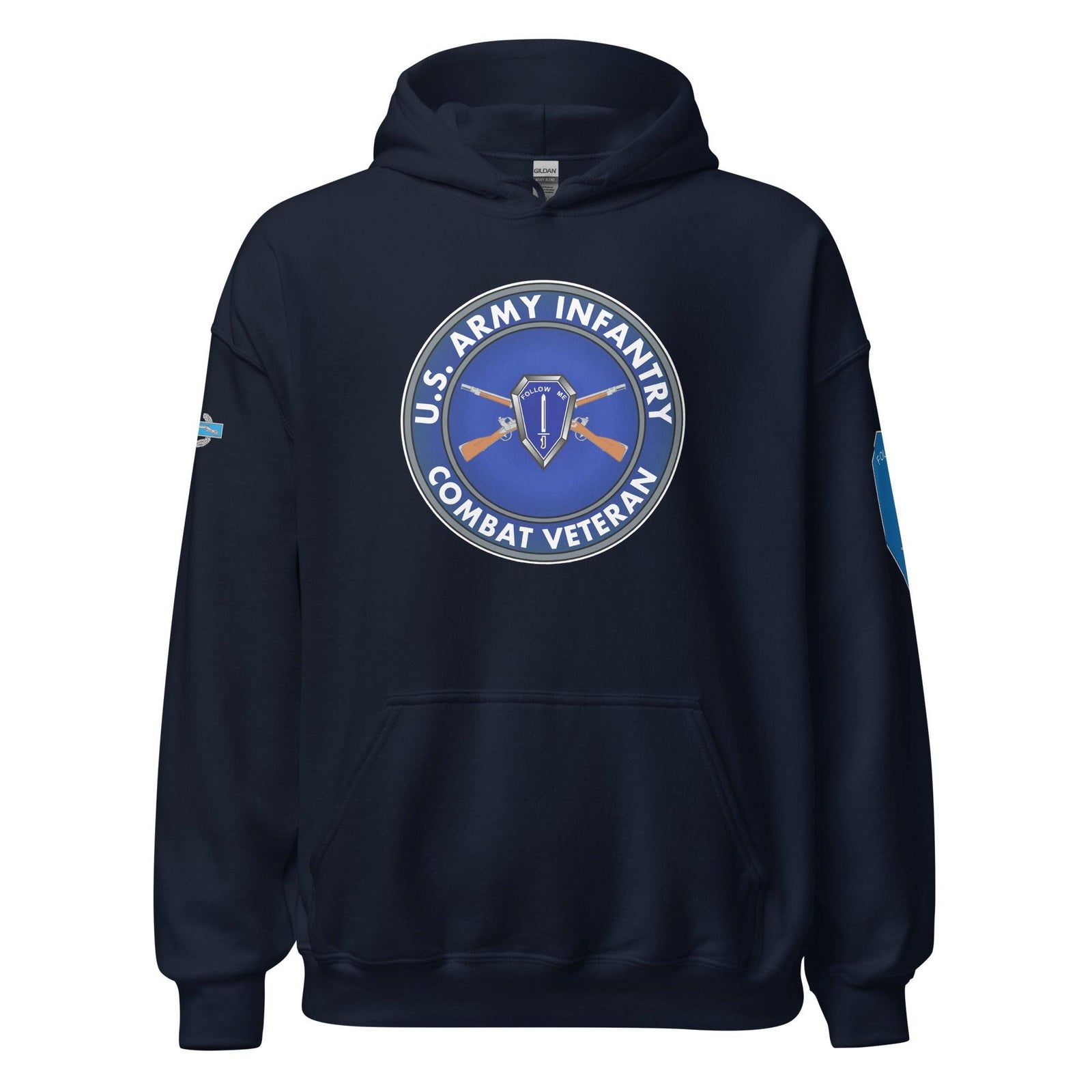 U.S. Army Infantry Branch Combat Veteran Unisex Hoodie Tactically Acquired Navy S 