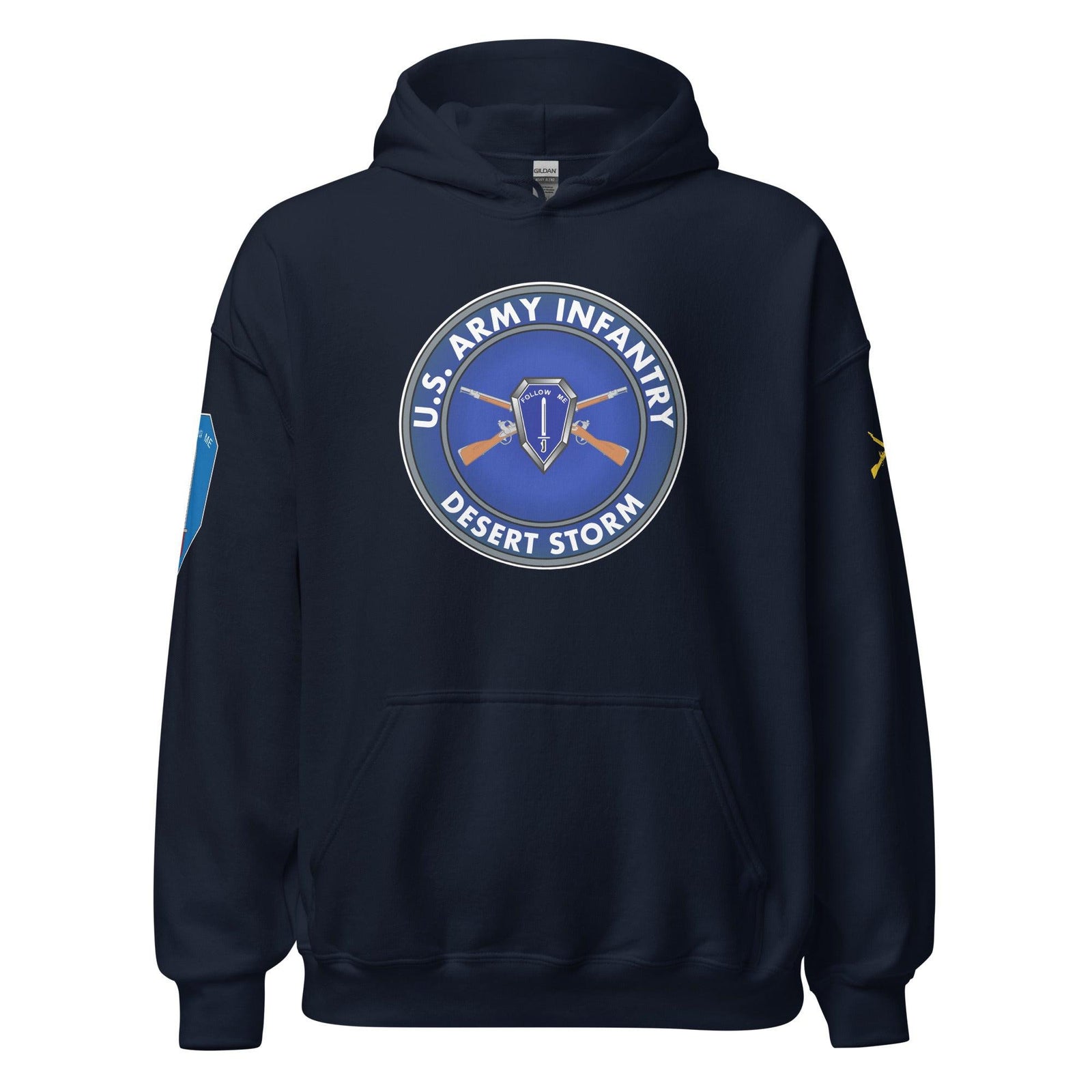 U.S. Army Infantry Branch Desert Storm Veteran Unisex Hoodie Tactically Acquired Navy S 
