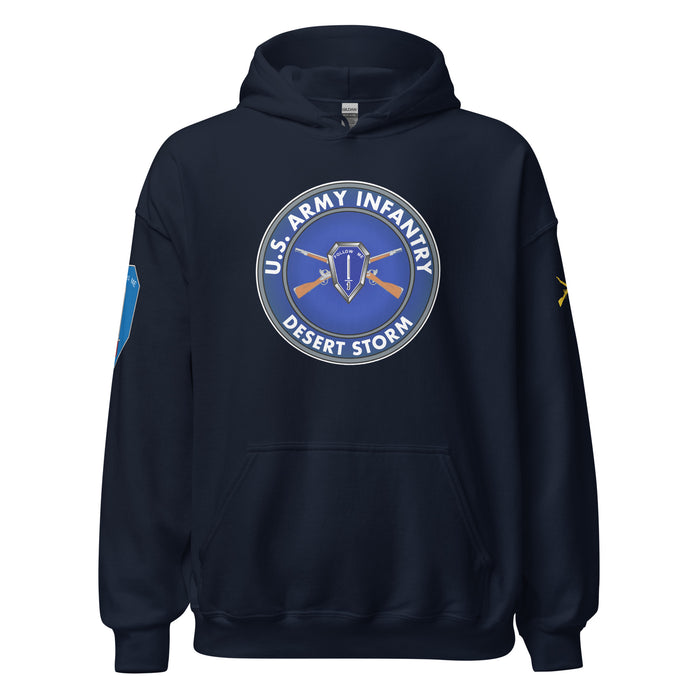 U.S. Army Infantry Branch Desert Storm Veteran Unisex Hoodie Tactically Acquired Navy S 