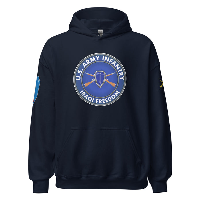 U.S. Army Infantry Branch OIF Veteran Unisex Hoodie Tactically Acquired Navy S 